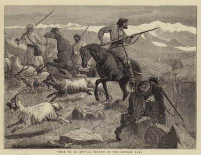 Time to Be Off, a Sketch in the Khyber Pass by Samuel Edmund Waller